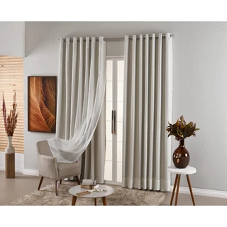 Cortina Pra Sala/Quarto Blackout C/ Voil 2,50x2,60 Corta Luz