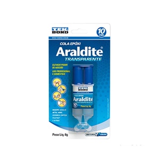 Cola Epóxi araldite transparente 6g seringa incolor Tekbond