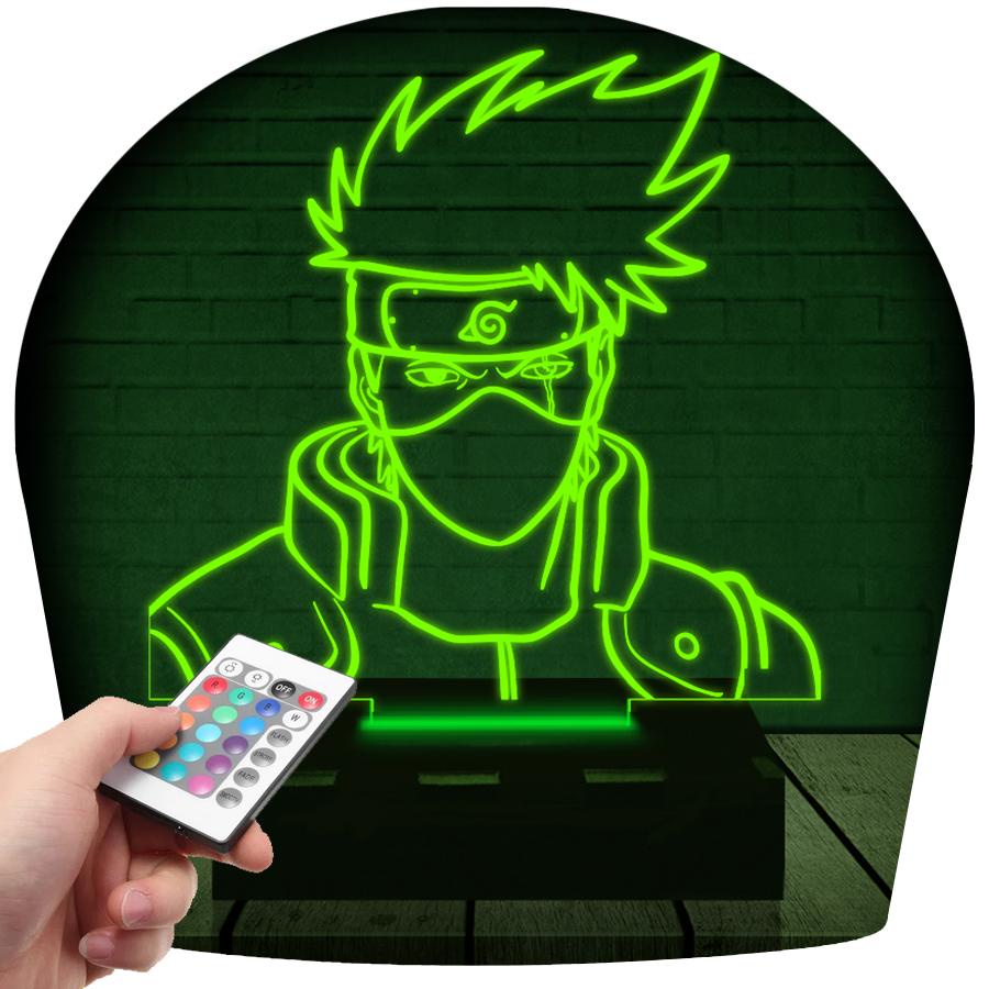 Kakashi Rosto, Luminaria De Led, Naruto, 16 Cores + Controle