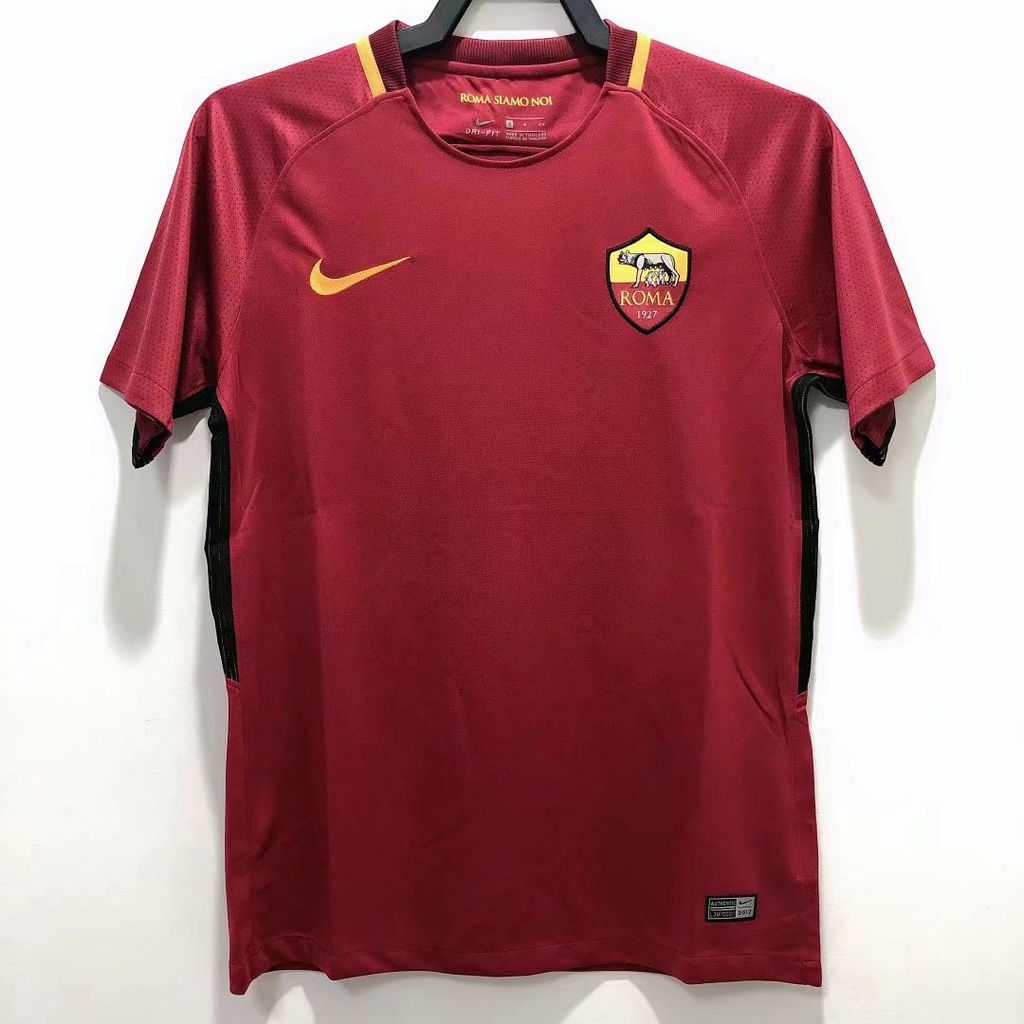 Retro Jersey 17-18 Roma Em Casa Uniforme De Futebol Esportivo