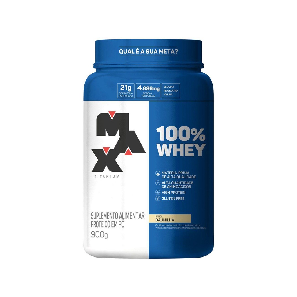 Whey Protein Concentrado Max Titanium 900g – Baunilha