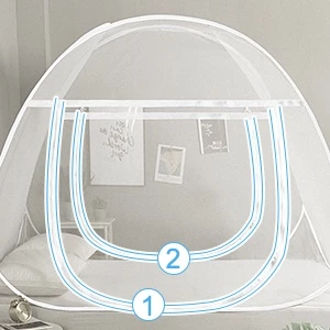 Mosquiteiro Cama Super King 200x200cm 2 portas Tenda Dobrável Pratico E Portátil Branco