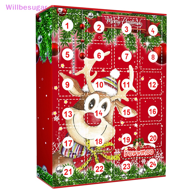 [Caixa De Natal Calendário De Advento 24 Pcs Porta-Chaves Pingente Para Crianças