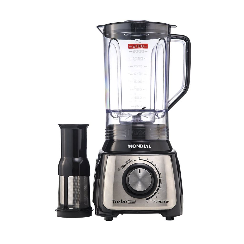 Liquidificador Mondial Turbo Inox L-1200-Bi Preto - 220V