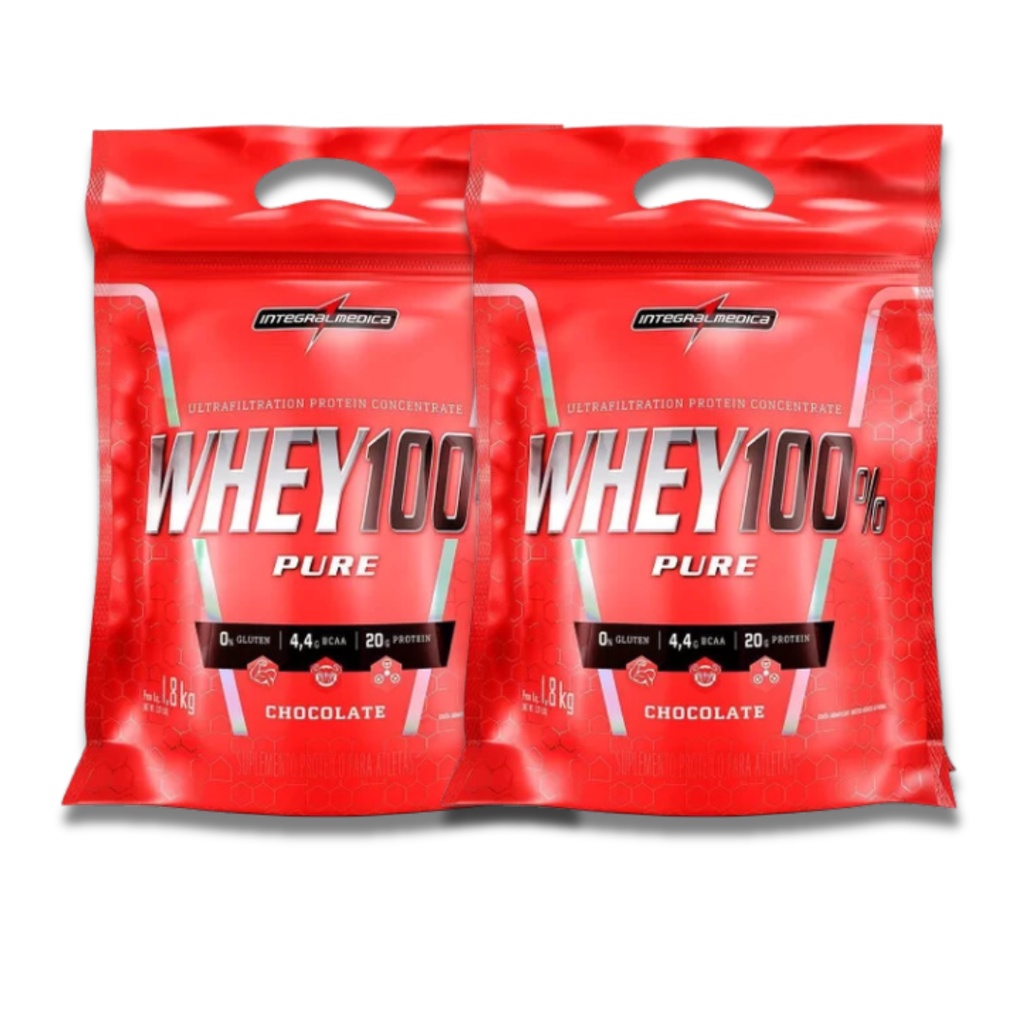 Kit 2 Whey Protein 100% Pure Concentrado 900g Refil – Integralmedica