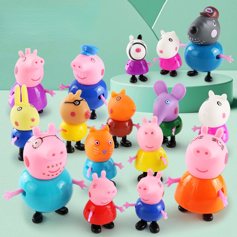 Brinquedos Peppa Porco-Conjunto De Bonecas De Ação De Festa  Amigos-Brinquedo De Bricolage-Educação De Para Crianças
