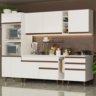 Cozinha Completa Madesa Reims 270002 com Armário e Balcão - Branco