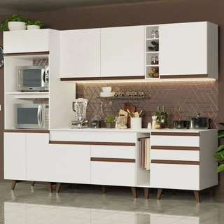Cozinha Completa Madesa Reims 270002 com Armário e Balcão - Branco em Oferta na Shopee