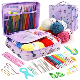 Caisummer Beginner Crochet Starter Kit Para Adultos E Crianças , Conjunto Completo Fazer 4 Animais PCS , Aprenda A Crochê Com Instruções Passo-Tutorial De Vídeo