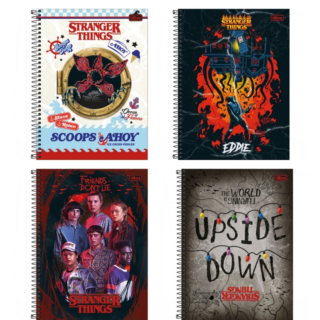 Caderno Espiral Capa Dura Stranger Things 10M 160fls Sortido Tilibra ...