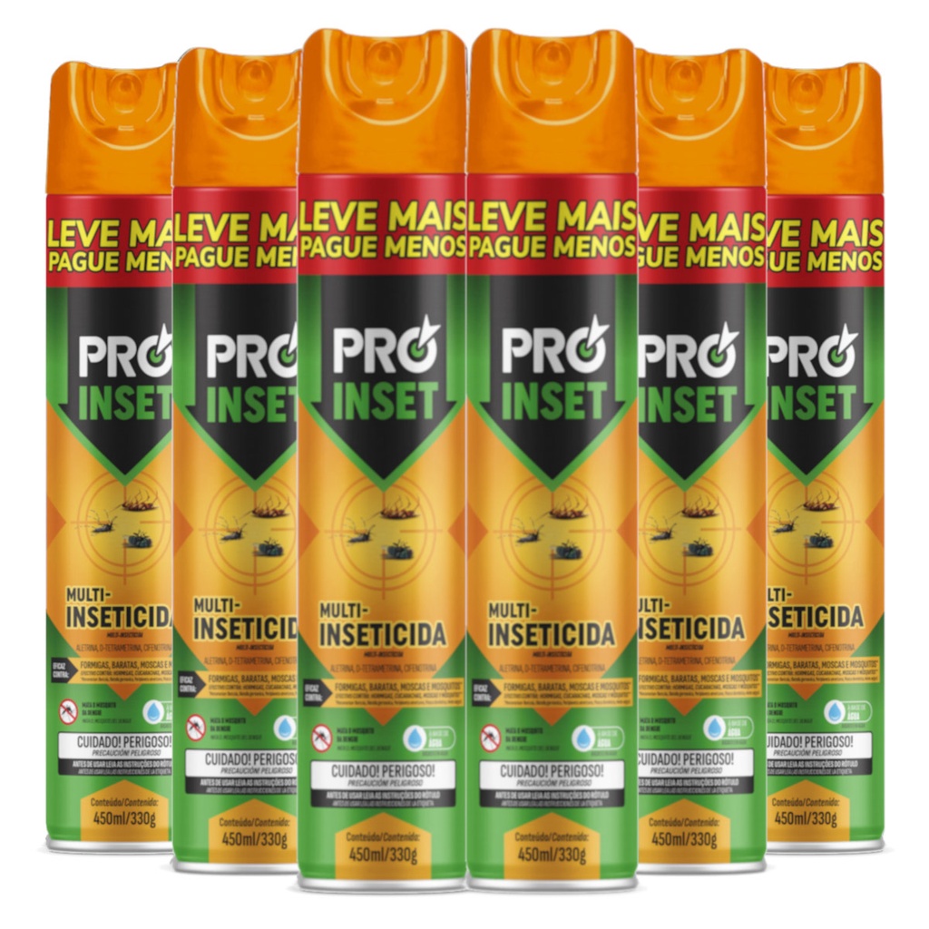 Kit 6 Multi-Inseticida Proinset - 450ml/330g | Shopee Brasil