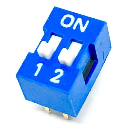 20x Chave Dip Switch 2 Vias 180º Azul Ds1040-02BN