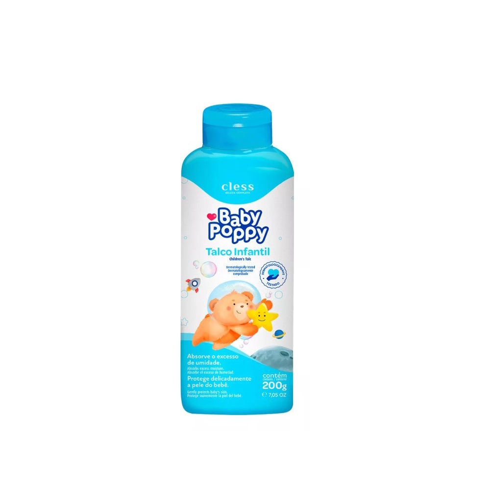 Talco Infantil Cless Baby Poppy 200g | Shopee Brasil