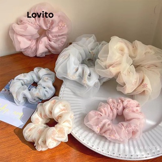 Lovito Laços De Cabelo De Camada Dupla De Malha Floral Casual Ditsy Para Mulheres LFA10226