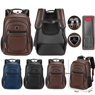 Mochila Couro PU Grande Executiva Para Notebook Trabalho Faculdade Reforçada Cabo De Aço em Oferta na Shopee