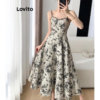 Lovito Vestido Elegante De Jacquard De Plantas Para Mulheres LNE41163