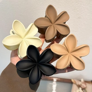 INS Plumeria Acrílica Mate Flor Ponytail Clipes Para Cabelo Barrettes Costas Acessórios