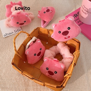 Lovito Grampos De Cabelo De Pelúcia De Desenho Animado Liso E Fofo Para Mulheres LFA11129