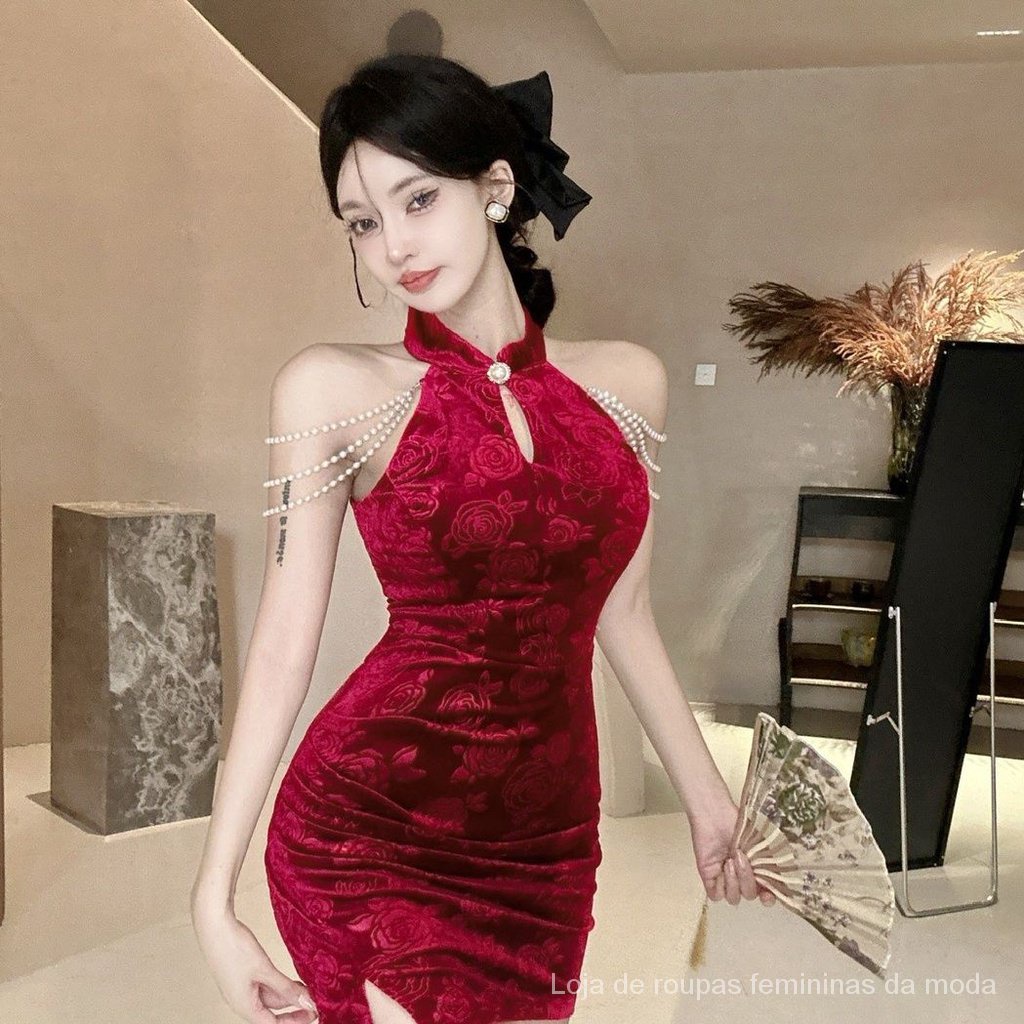 Shein europeu e americano da mulher sexy Moda Vermelho Sequin vestido de  Noite - China União e American Senhoras' Vestidos e Sexy Saias Vermelha  preço