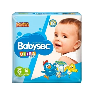 Fralda Descartável Babysec Ultra Jumbinho Galinha Pintadinha Tamanho G - 8 Pacotes com 16 Fraldas - Total 128 Tiras em Oferta na Shopee