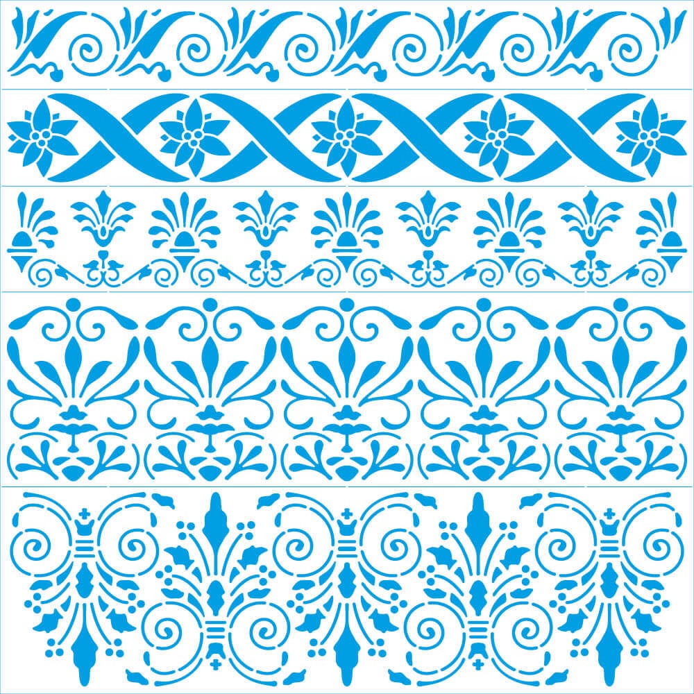 Stencil Pintura Natal Barrados de Arabesco Stxxvn-007 25x25cm Litoarte