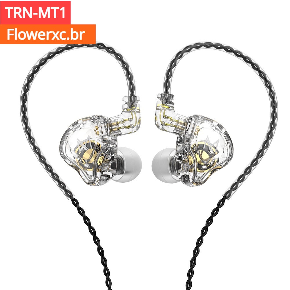 TRN MT1 Alta Fidelidade 1DD Fone de Ouvido Dinâmico Baixo Metal Monitor KZ EDX TA1 BA15 ST1 AS16 AS24 Corrida Sport Edition