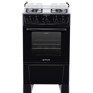 Fogão de Piso Atlas 4 Bocas Coliseum Plus | Mesa de Inox, Preto