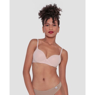 Sutiã Feminino Base Com Bojo Telado Bege