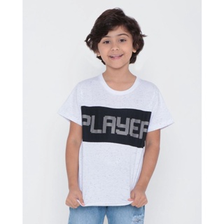 Camiseta Infantil Botonê Recorte Tela Player Branca