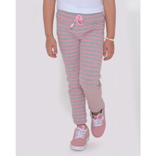 Calça Infantil Canelada Listrada Cinza