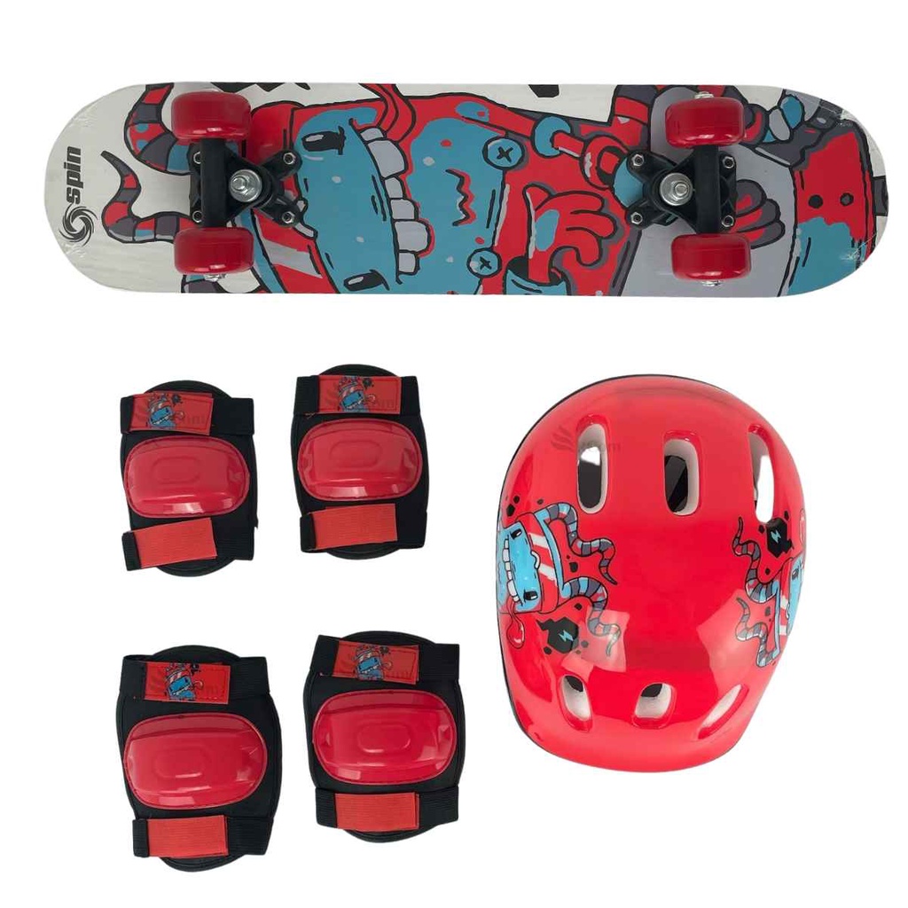 Kit Skate Infantil Completo + Acessórios de Proteção Capacete Joelheira ...