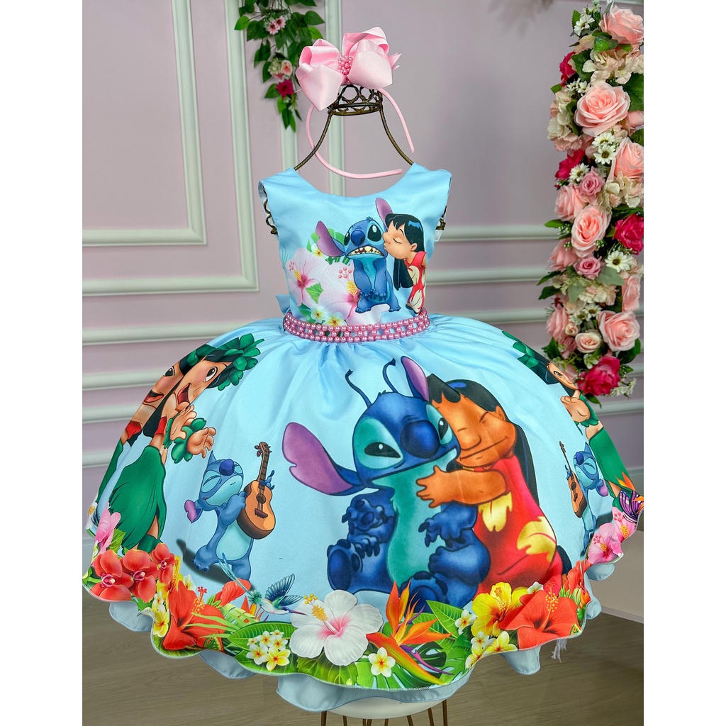 Vestido Tematicos da Miss Lilo e Stitch | Shopee Brasil