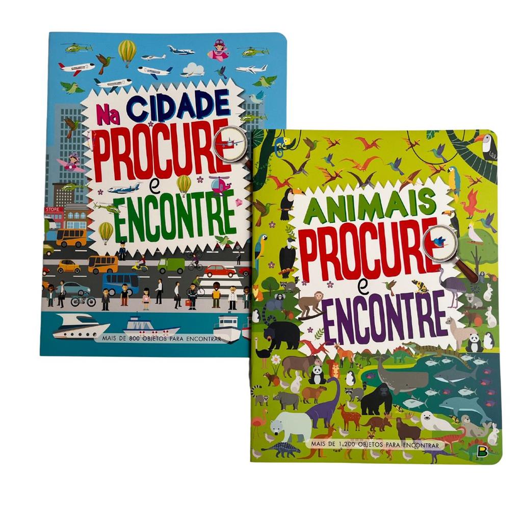 Kit 2 Livros Procure e Encontre: Cidade e Animais