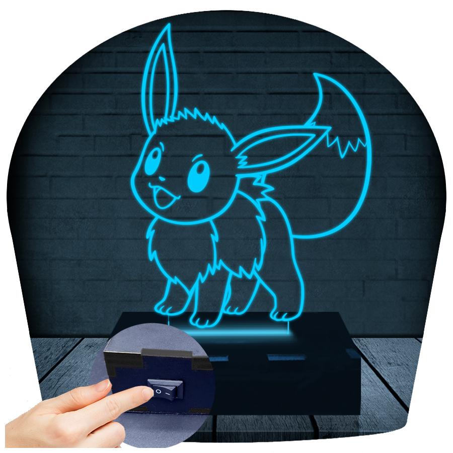 Luminária Led 3d | Pokemon Eevee | Abajur 1