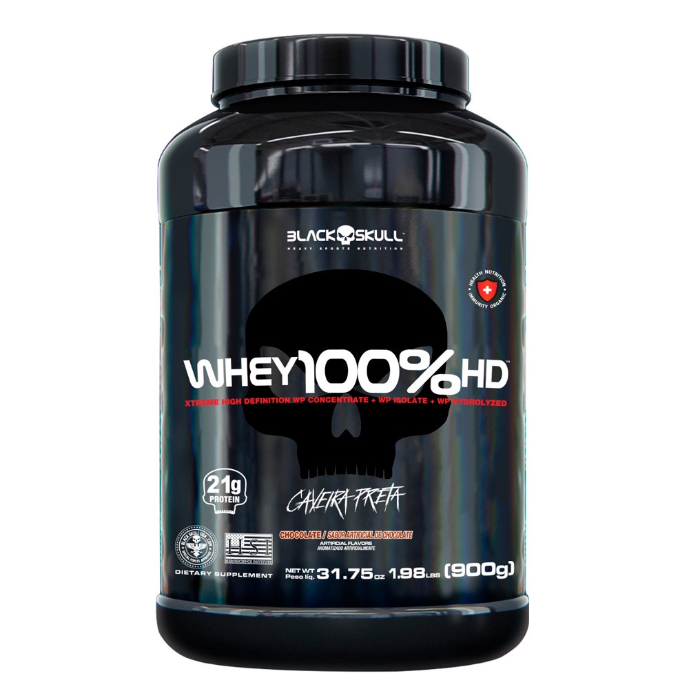 Whey 100 HD Black Skull Chocolate 900g (WPC, WPI E WPH)