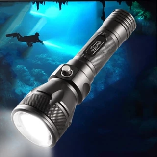 Lanterna De Mergulho Luz Forte T6/L2 Patrulha De Trabalho Em Alto Mar Liga De Alumínio LED