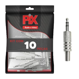 10x Plug Conector P2 Estéreo Profissional reforçado Níquel