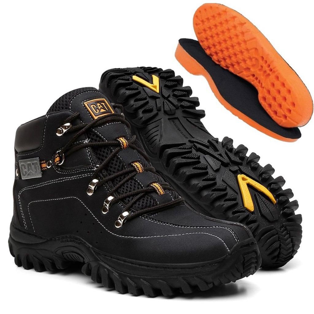 Bota de trabalho masculina Caterpillar 6 precisão impermeável biqueira  composta trigo 90808