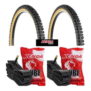 Par Pneu Faixa Amarela 26x1.95 K816 Kenda +2 Câmara 26 Kenda