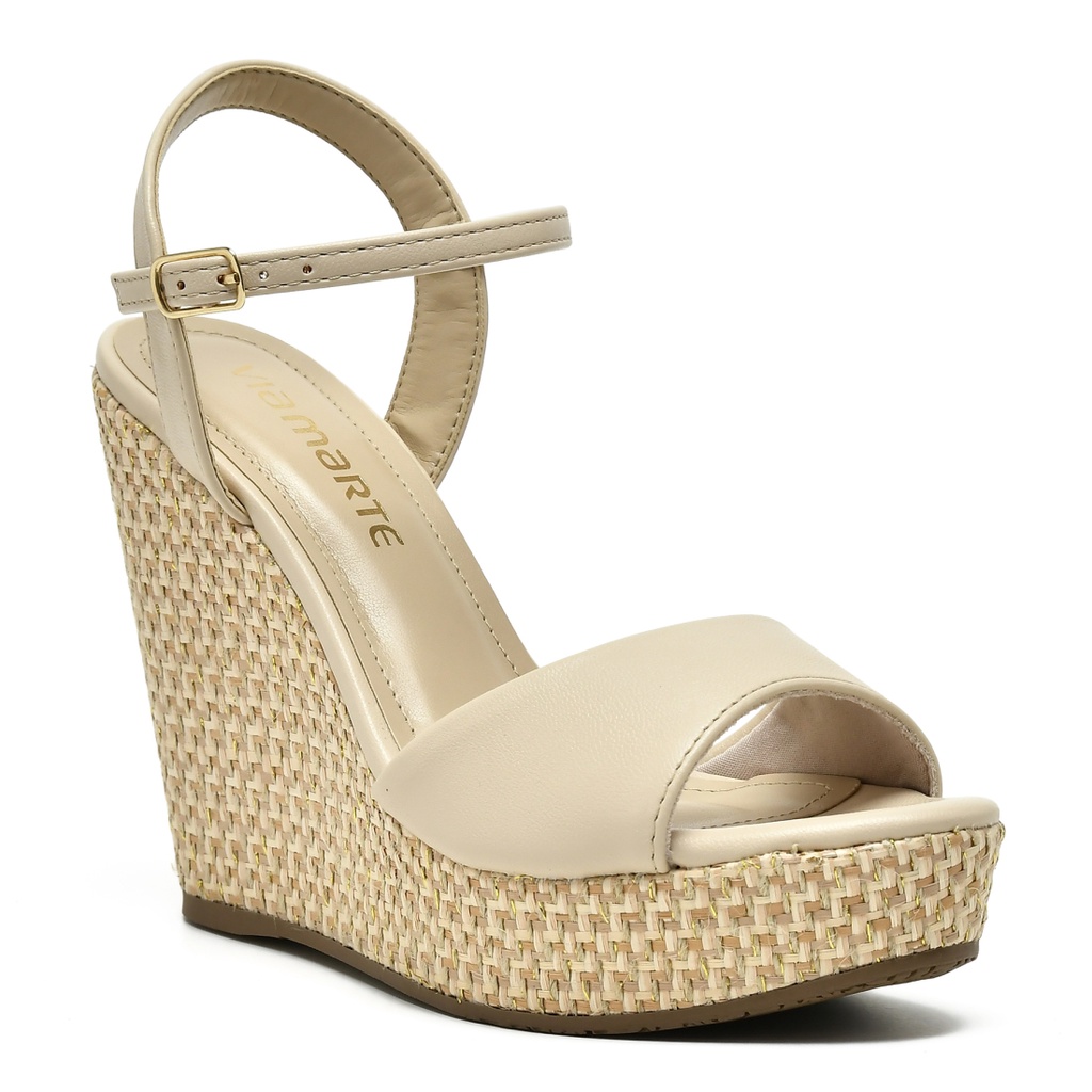 Buy sandalia anabela branca via marte Outlet