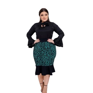Kit 3 Saias Midi Estampado Moda Evangélica Babado cultos Igreja Princesa Promoção Barato Oferta