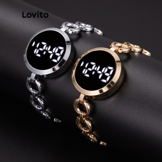 Lovito Relógio Eletrônico com Detalhes em Metal para Mulheres LNA09034 (Dourado/Ouro Rosa/Prateado/Preto)