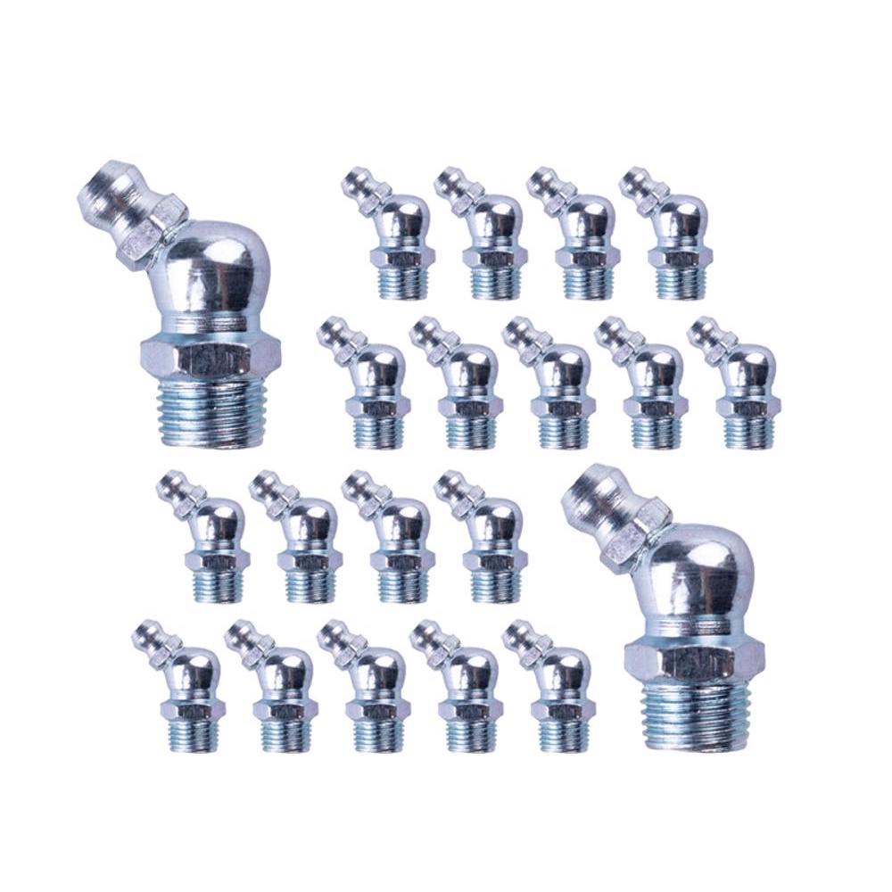 BICO GRAXEIRO CURVO 8 X 45 PASSO 1,25 ROSCA M - 20 UNIDADES