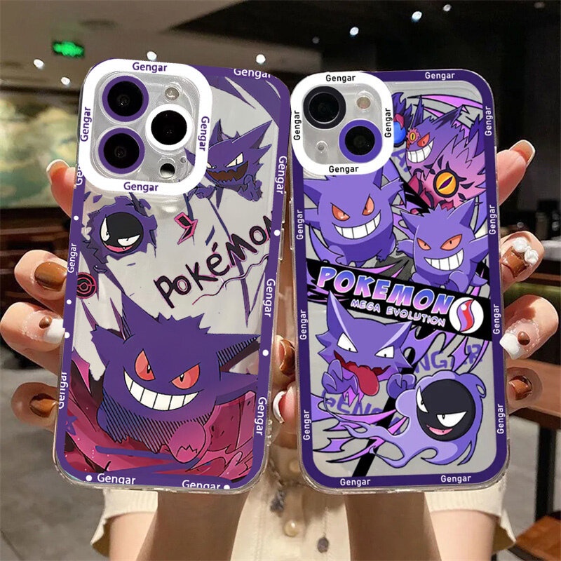 Pokémon Cool Purple Gengar Clear TPU Estojo De Telefone Macio Para Samsung Galaxy A02 A03 CORE A03S A04 A04E A04S A20 A10 A10S A11 A12 A13 4G 5G À Prova De Choque