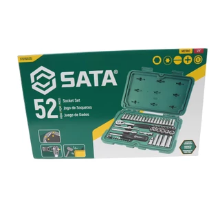 Jogo Soquete Sextavado 1/4 Pol Kit 52 Peças St09002sj Sata