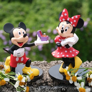 Casamento Branco Vestido de Noiva Mickey Minnie Caixa de Sapatos de Casamento Bolo à Mão Arendador de Boneca Mickey Mouse Modelo de Presente de Brinquedo