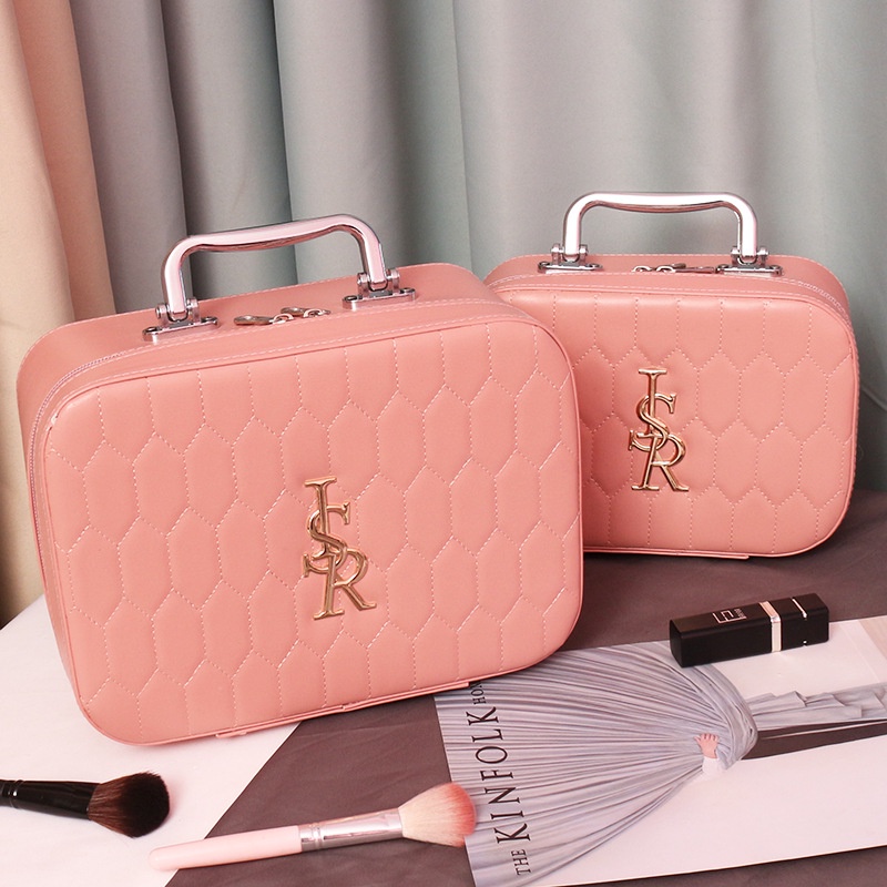 Bolsa de cosméticos Nova caixa de cosméticos portátil para viagens de grande capacidade bolsa de armazenamento de cosméticos PU portátil
