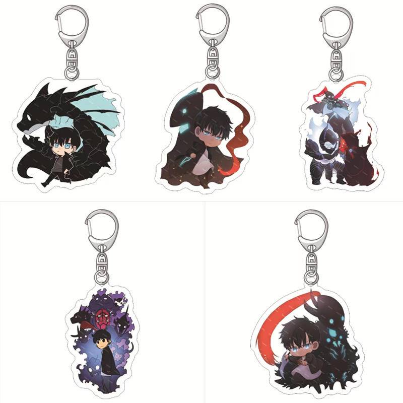 5 Estilos Anime Solo Nivelamento Na Honjaman Level Up Chaveiro Sung Jin Woo U Seong Cha Hae In Pendant Porta-Chaves Acessórios Para Carros Jóias Presente