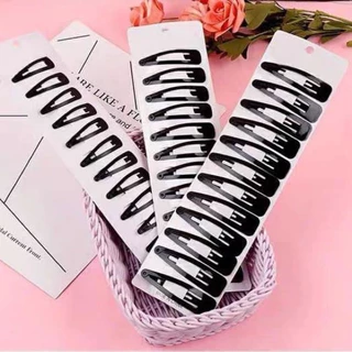 KIT 12 CARTELA 120 Unidades Presilhas Prendedores de Cabelo Tic Tac Na COR PRETA Entrega Pronto em Oferta na Shopee