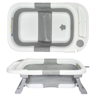 Banheira Dobrável Infantil Flexi KaBaby Cinza em Oferta na Shopee